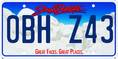 SD license plate 0BHZ43