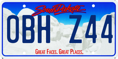 SD license plate 0BHZ44