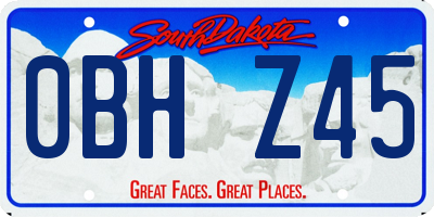 SD license plate 0BHZ45