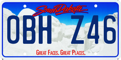 SD license plate 0BHZ46