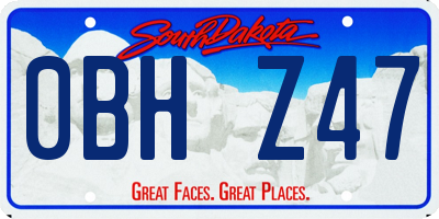 SD license plate 0BHZ47
