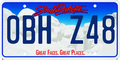 SD license plate 0BHZ48