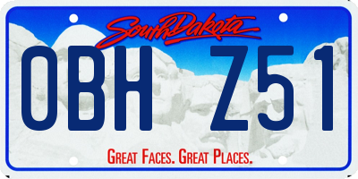 SD license plate 0BHZ51