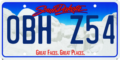 SD license plate 0BHZ54