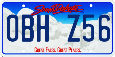 SD license plate 0BHZ56