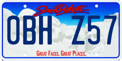 SD license plate 0BHZ57