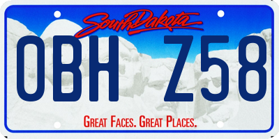 SD license plate 0BHZ58