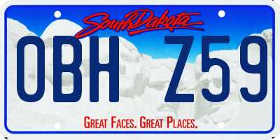 SD license plate 0BHZ59