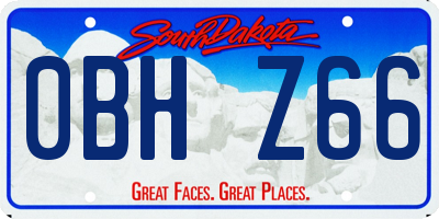 SD license plate 0BHZ66