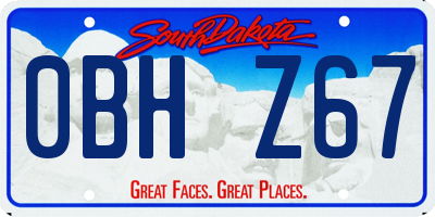 SD license plate 0BHZ67