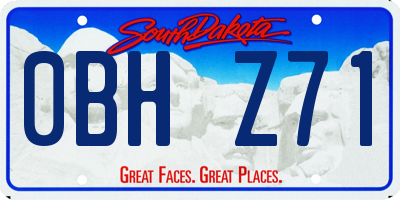 SD license plate 0BHZ71