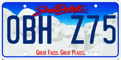 SD license plate 0BHZ75
