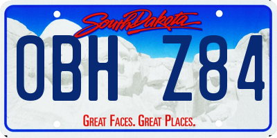 SD license plate 0BHZ84