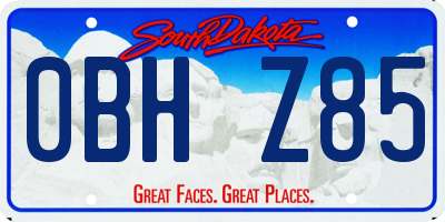 SD license plate 0BHZ85