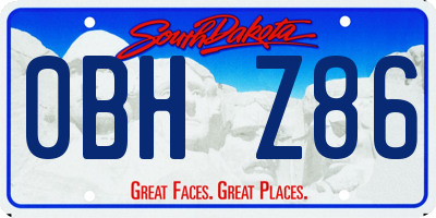 SD license plate 0BHZ86