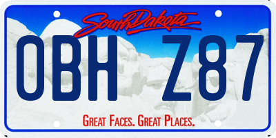 SD license plate 0BHZ87