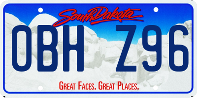 SD license plate 0BHZ96