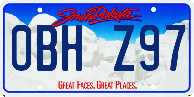 SD license plate 0BHZ97