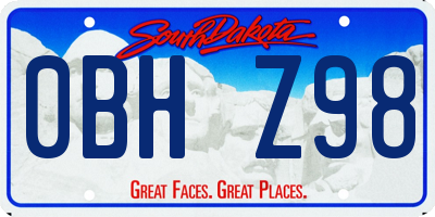 SD license plate 0BHZ98