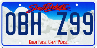 SD license plate 0BHZ99