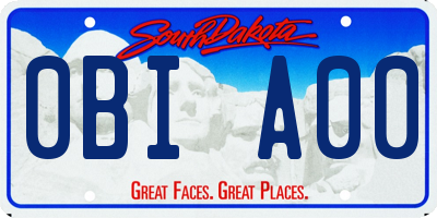 SD license plate 0BIA00