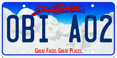 SD license plate 0BIA02
