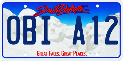 SD license plate 0BIA12