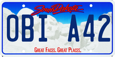 SD license plate 0BIA42