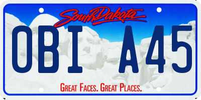 SD license plate 0BIA45