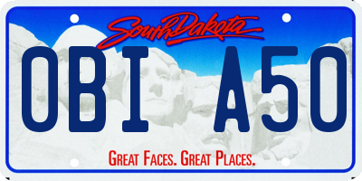 SD license plate 0BIA50