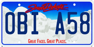 SD license plate 0BIA58