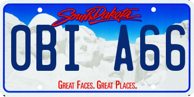SD license plate 0BIA66