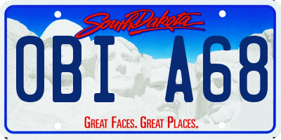 SD license plate 0BIA68