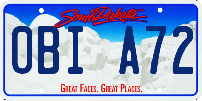 SD license plate 0BIA72