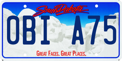 SD license plate 0BIA75