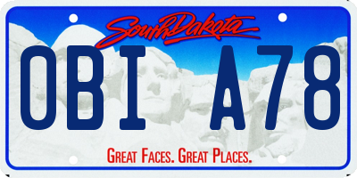 SD license plate 0BIA78