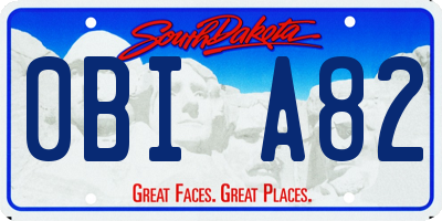 SD license plate 0BIA82