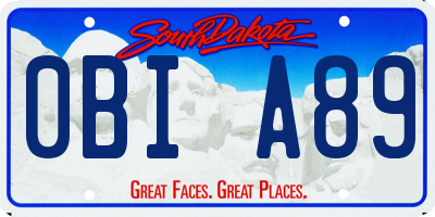 SD license plate 0BIA89