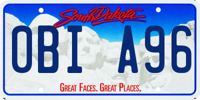 SD license plate 0BIA96