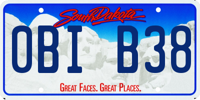 SD license plate 0BIB38