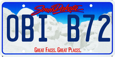 SD license plate 0BIB72
