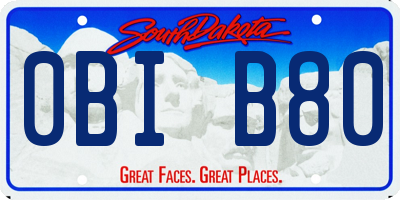 SD license plate 0BIB80