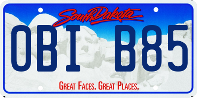 SD license plate 0BIB85