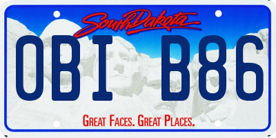 SD license plate 0BIB86