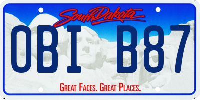 SD license plate 0BIB87