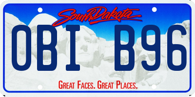 SD license plate 0BIB96