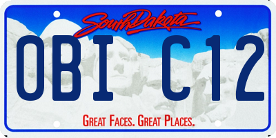 SD license plate 0BIC12