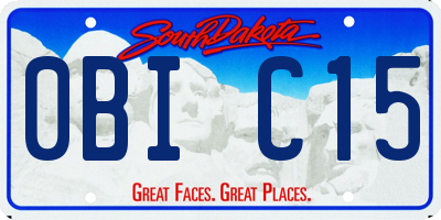 SD license plate 0BIC15