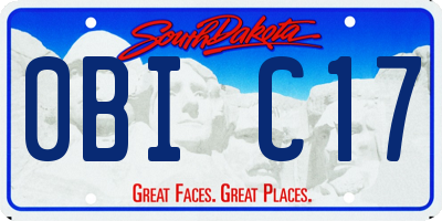 SD license plate 0BIC17
