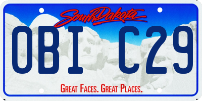 SD license plate 0BIC29
